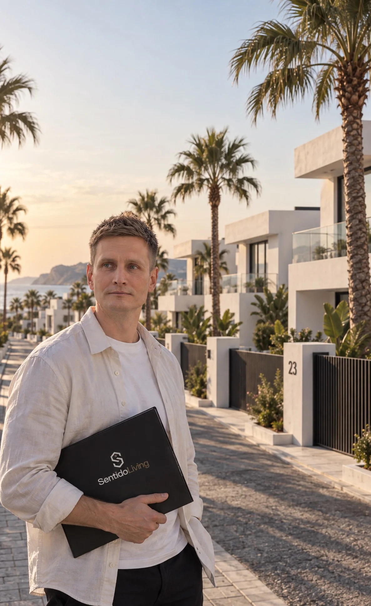 Engineer on a street of new-build villas